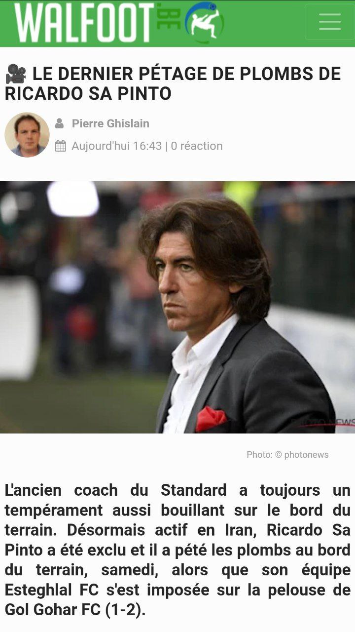 عکس| واکنش رسانه های اروپایی به خشم جنجالی مربی استقلال؛ ساپینتو را مهار کنید عکس| واکنش رسانه های اروپایی به خشم جنجالی مربی استقلال؛ ساپینتو را مهار کنید | دیلی فوتبال