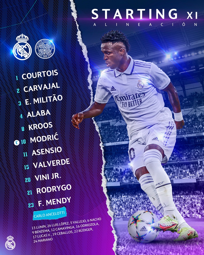 ترکیب رئال مادرید مقابل سلتیک برای بازی امشب 11 آبان 1401 | دیلی فوتبال