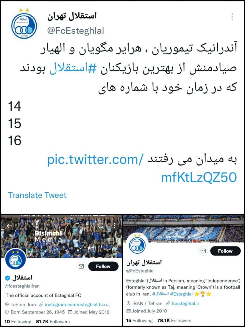 حمایت باشگاه استقلال از فراخوان 16-15-14 آذر براندازان! | دیلی فوتبال