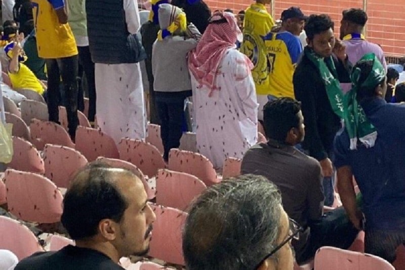 عکس| حمله ملخ ها به کریستیانو رونالدو در لیگ عربستان سعودی! عکس| حمله ملخ ها به کریستیانو رونالدو در لیگ عربستان سعودی! | دیلی فوتبال