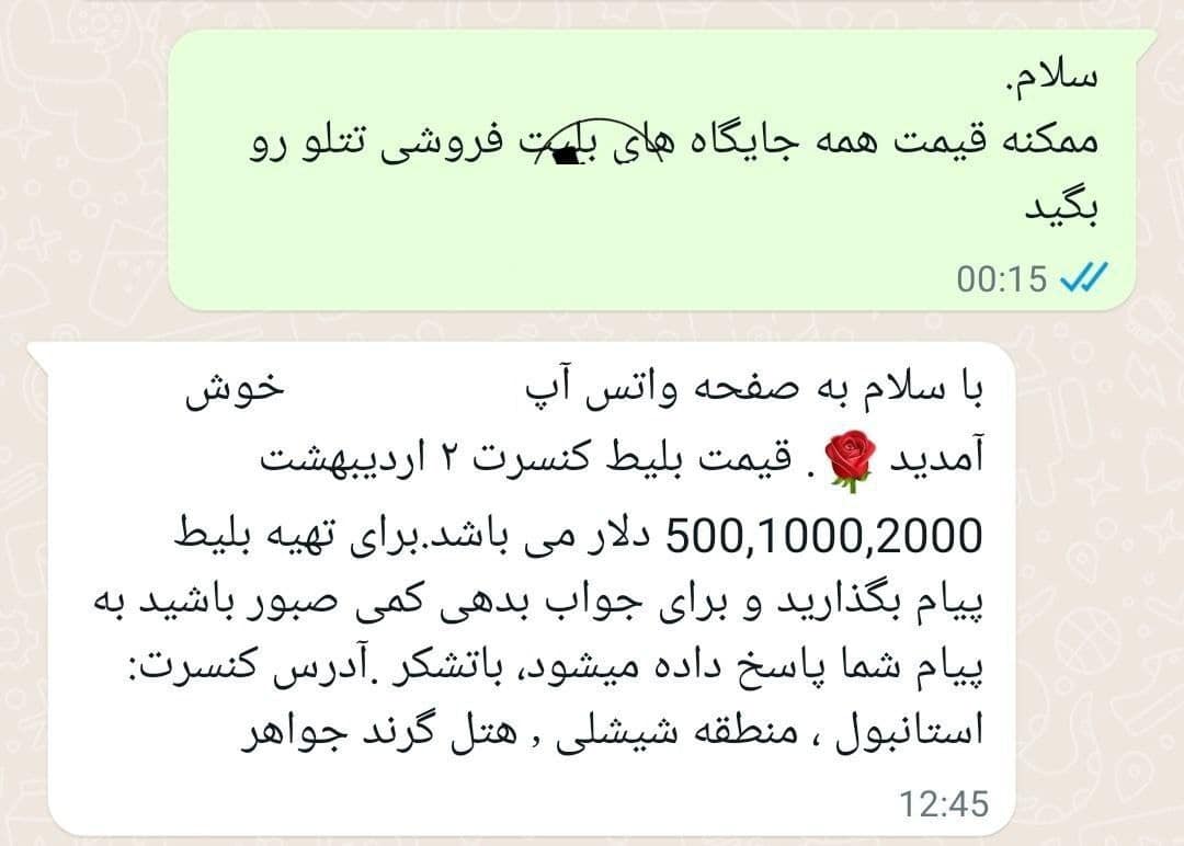 عکس| بلیت 100 میلیون تومانی کنسرت امیر تتلو در ترکیه! | دیلی فوتبال