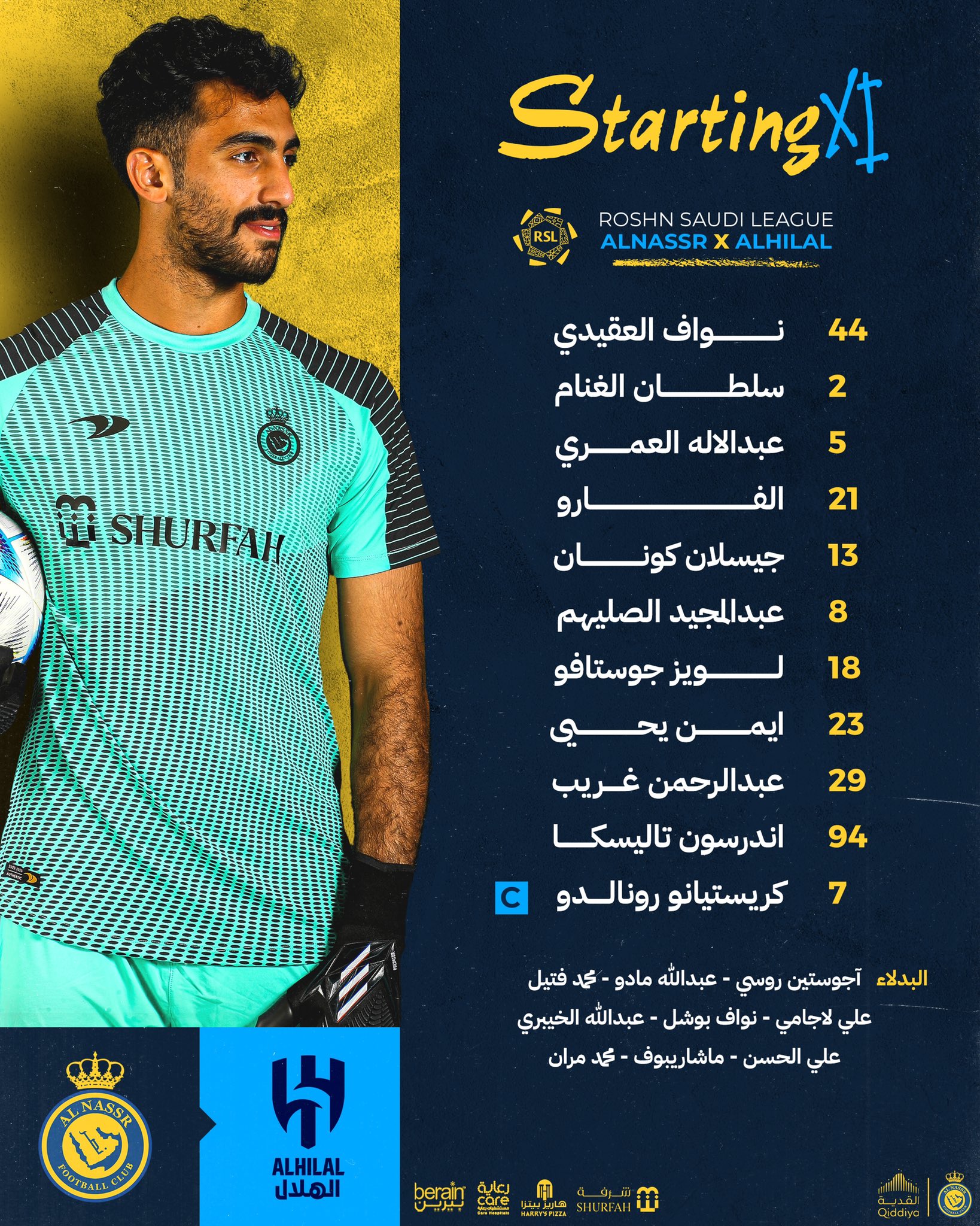 کریستیانو رونالدو در ترکیب النصر مقابل الهلال برای بازی امشب 29 فروردین 1402 | دیلی فوتبال