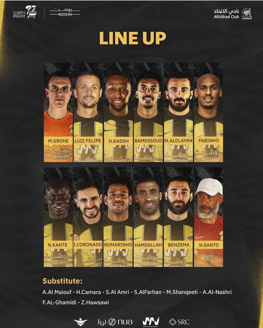 کریم بنزما در ترکیب الاتحاد مقابل الاهلی برای بازی امشب 14 مهر 1402 | دیلی فوتبال