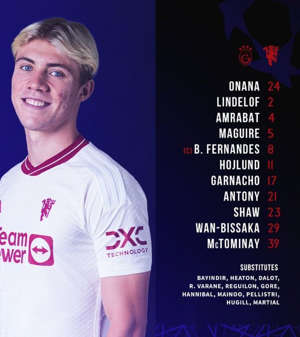 ترکیب منچستریونایتد مقابل گالاتاسرای برای بازی امشب 8 آذر 1402 | دیلی فوتبال