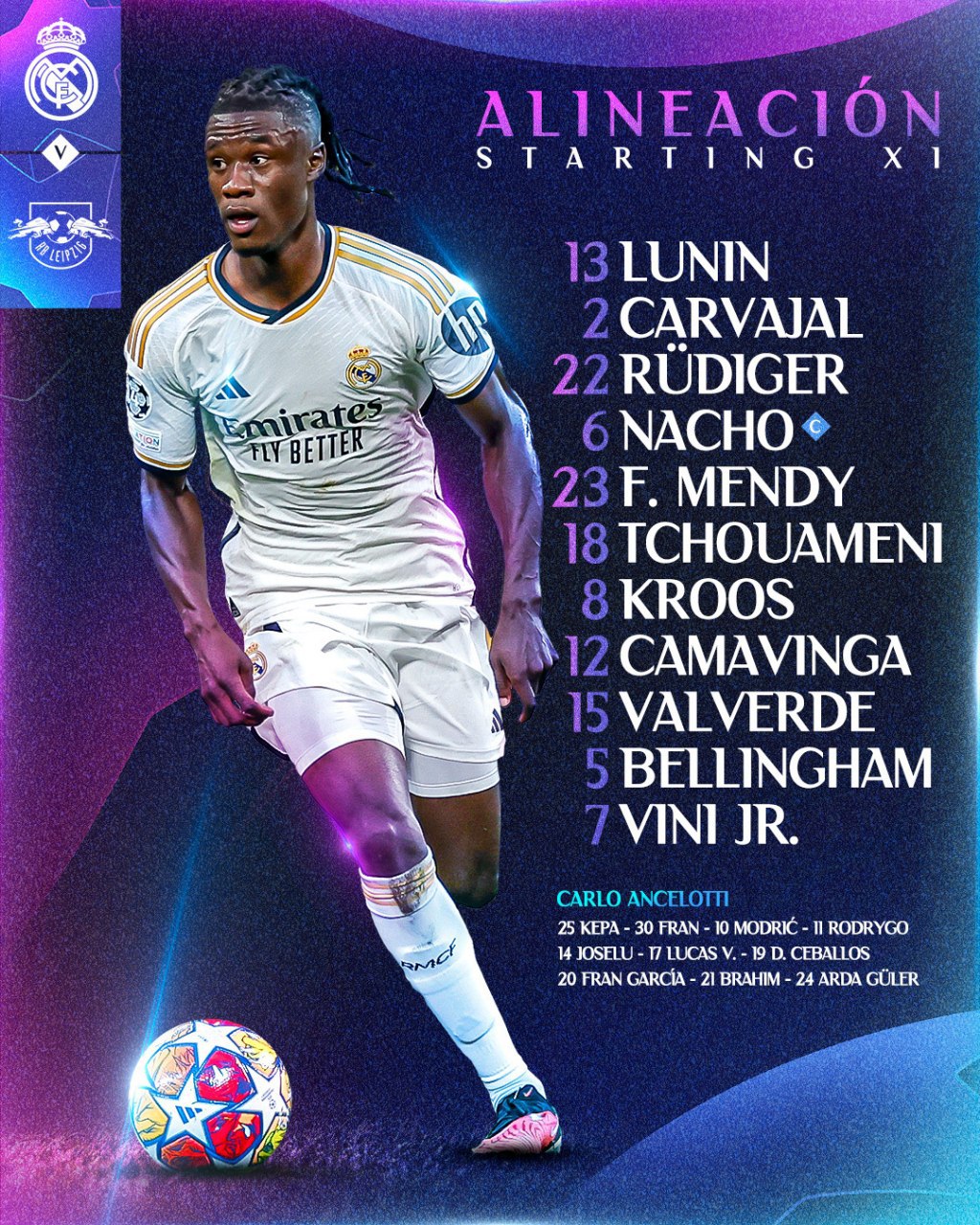 ترکیب رئال مادرید مقابل لایپزیگ برای بازی امشب 16 اسفند 1402 | دیلی فوتبال