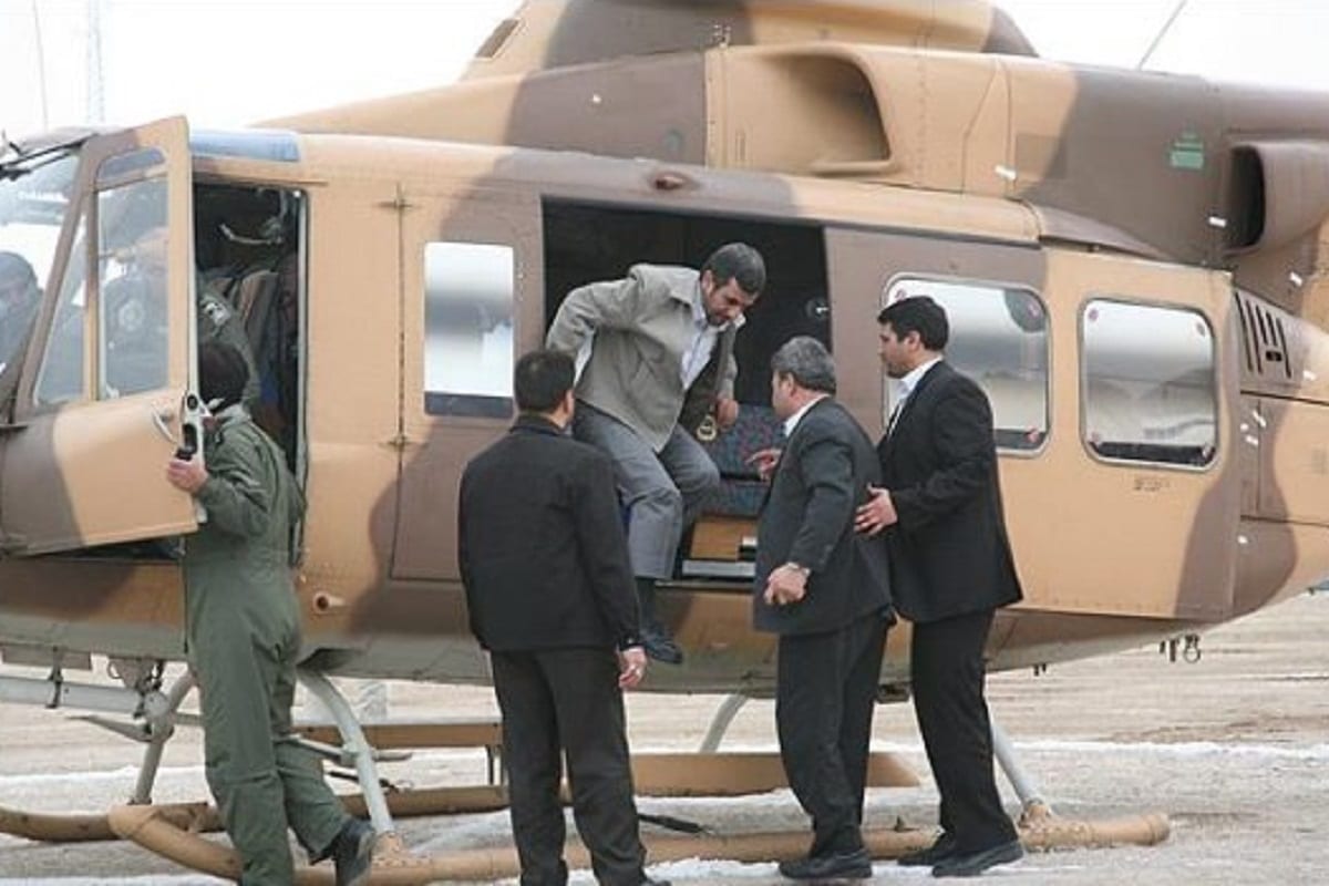 عکس| حمایت موساد از نامزدی احمدی نژاد با تصویر هلیکوپتر | دیلی فوتبال