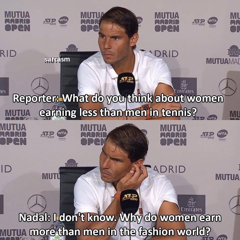 عکس| جواب دندان شکن رافائل نادال به خبرنگار فمینیست | دیلی فوتبال