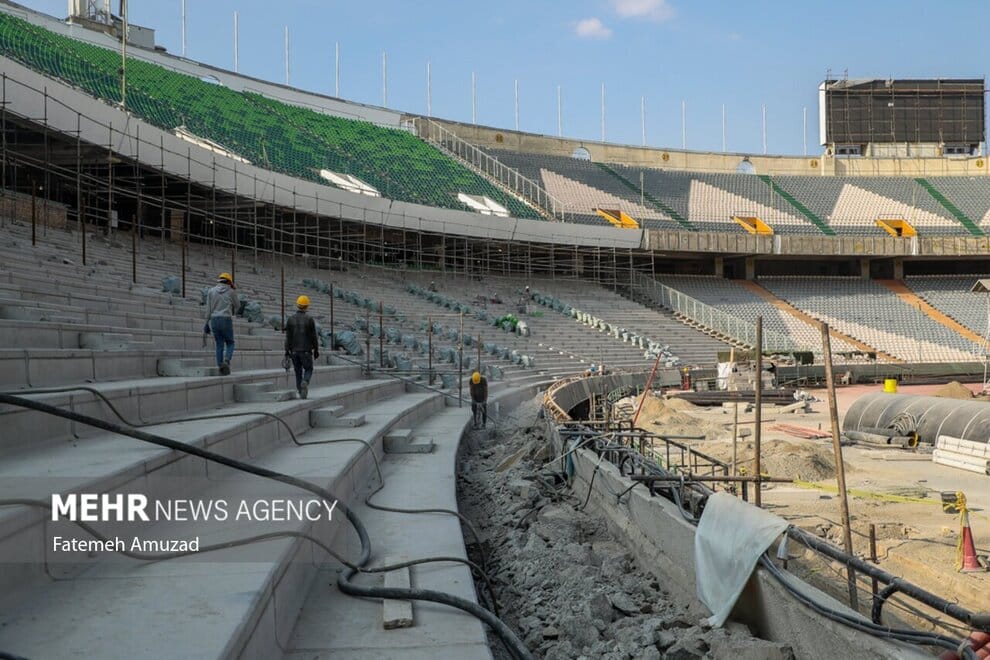 عکس| ورزشگاه آزادی در مسیر نوسازی؛ آماده‌سازی برای میزبانی‌های بزرگ | دیلی فوتبال