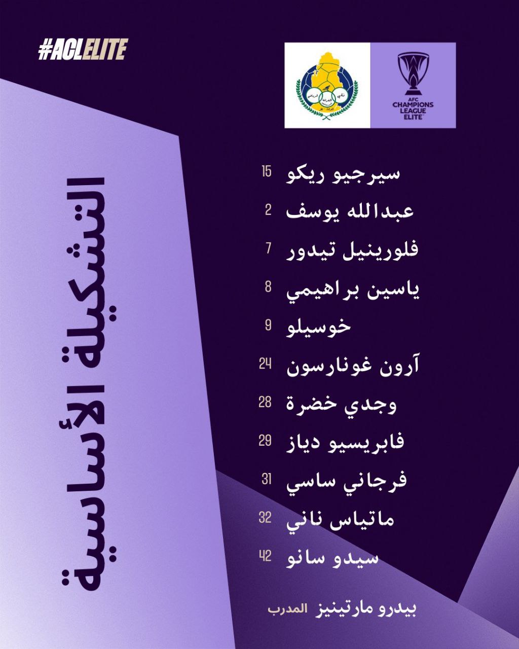 خوزه لو در ترکیب الغرافه برابر پرسپولیس برای بازی امشب 14 آبان 1403 | دیلی فوتبال