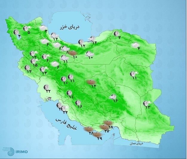 پیش بینی هواشناسی از وضعیت آب و هوا فردا جمعه 25 آبان 1403 | دیلی فوتبال