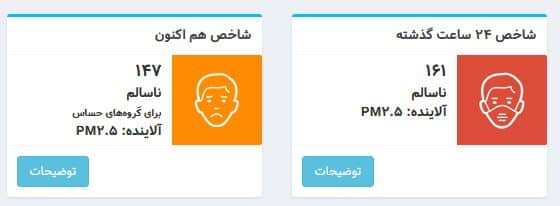 عکس| شاخص آلودگی هوا تهران امروز یکشنبه 18 آذر 1403 | دیلی فوتبال