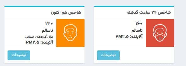 عکس| شاخص آلودگی هوا تهران امروز دوشنبه 24 دی 1403 | دیلی فوتبال