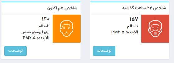 عکس| شاخص آلودگی هوا تهران امروز شنبه 13 بهمن 1403 | دیلی فوتبال