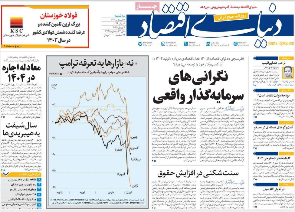 عکس| صفحه اول روزنامه های رسمی کشور امروز سه شنبه 19 فروردین 1404 | دیلی فوتبال