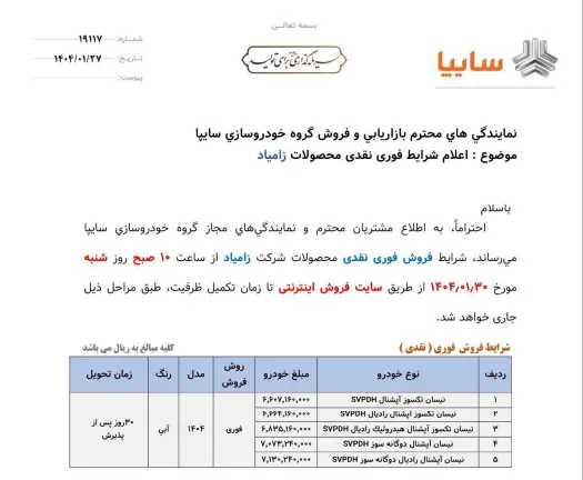 عکس| جزئیات طرح فروش فوری وانت نیسان در فروردین 1404 عکس| جزئیات طرح فروش فوری وانت نیسان در فروردین 1404 | دیلی فوتبال