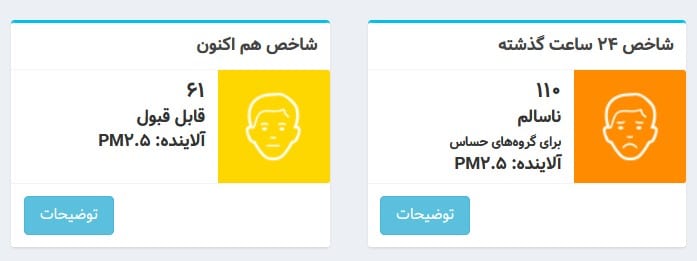 عکس| شاخص آلودگی هوا تهران امروز دوشنبه 15 اردیبهشت 1404 عکس| شاخص آلودگی هوا تهران امروز دوشنبه 15 اردیبهشت 1404 | دیلی فوتبال