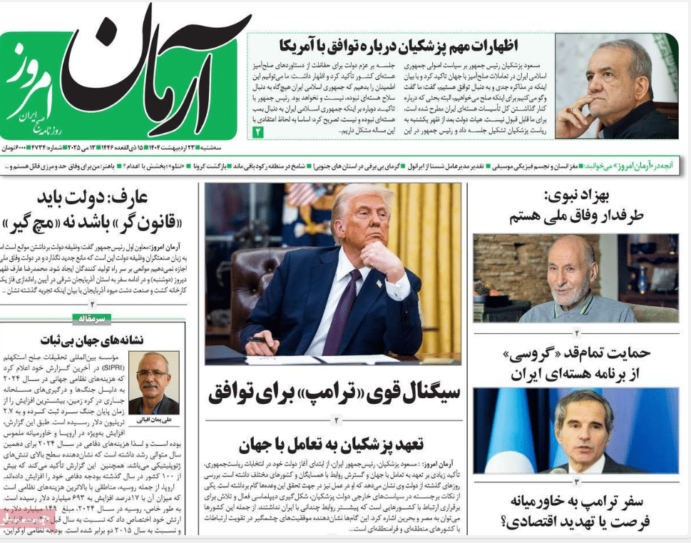 صفحه اول روزنامه های رسمی کشور امروز سه شنبه 23 اردیبهشت 1404 | دیلی فوتبال