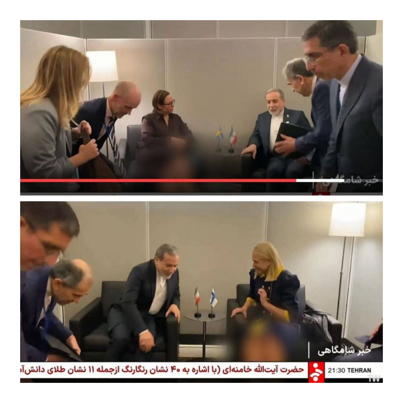 عکس| سانسور پاهای وزیران زن در دیدار با عراقچی/ صداوسیما پای وزیرها را اینطور شطرنجی کرد | دیلی فوتبال