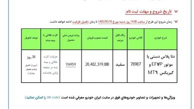 عکس| بخشنامه فروش فوری دنا پلاس بدون قرعه کشی مرداد 1405 | دیلی فوتبال